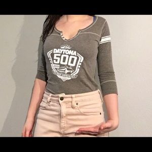 Grey 3/4 sleeve daytona 500 shirt